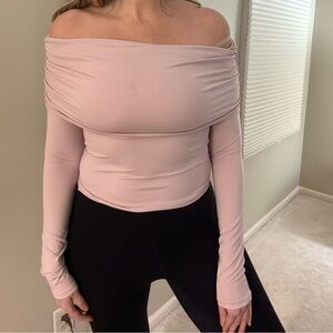H&M Off-Shoulder Blush Pink Top